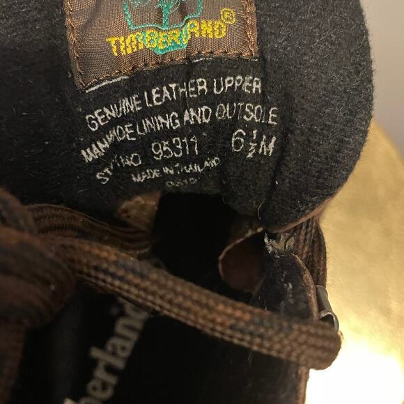Vintage Timberland Women's 6.5M Hiking Boots | 90s Brown Leather, Thailand Rare - Picture 8 of 15